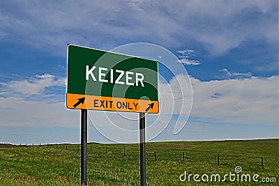 US Highway Exit Sign for Keizer Stock Photo