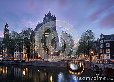 Former greenpeace building on the Keizersgracht Amsterdam Editorial Stock Photo