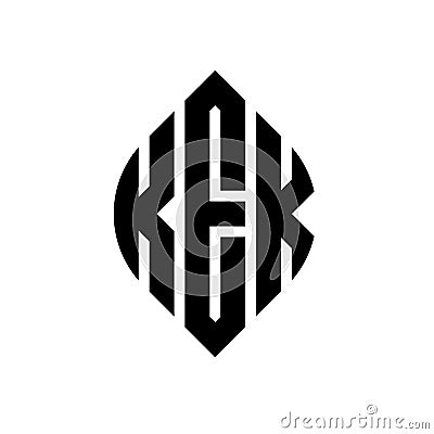 KEK circle letter logo design with circle and ellipse shape. KEK ellipse letters with typographic style. The three initials form a Vector Illustration