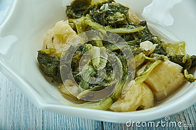 Kela Methi nu Shaak Stock Photo