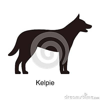 Kelpie dog silhouette, side view, vector illustration Vector Illustration