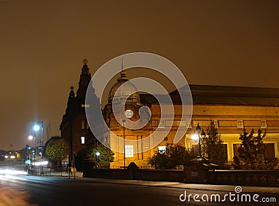 Kelvin Hall and night traffic Stock Photo