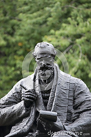 Kelvingrove Park, Glasgow, Scotland, United Kingdom, September 2013, the Statue and Memorial to Lord Kelvin Editorial Stock Photo