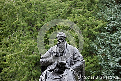 Kelvingrove Park, Glasgow, Scotland, United Kingdom, September 2013, the Statue and Memorial to Lord Kelvin Editorial Stock Photo