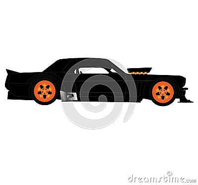 Ken Block Rally and Rallycross Driver Drift Car 1965 Ford Mustang Hoonicorn RTR graphic illustration Cartoon Illustration
