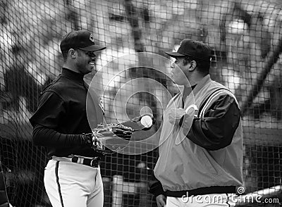 Ken Griffey And Ken Griffey Jr Of The Cincinnati Reds Editorial Stock Photo