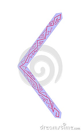 Kenaz rune. Ancient Scandinavian runes. Runes senior futarka. Magic, ceremonies, religious symbols. Predictions and amulets Stock Photo