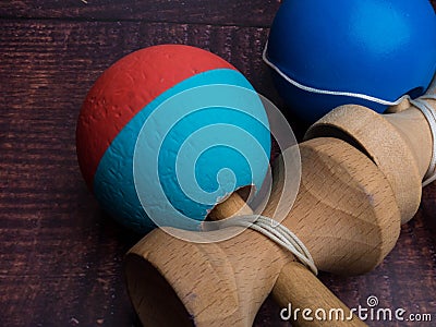 Kendama japanese toy Stock Photo