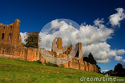 Kenilworth castle and amazing sky, british history, Warwickshire UK Stock Photo