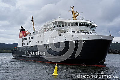 The Calmac ferry MV Finlaggan in Kennacraig Editorial Stock Photo