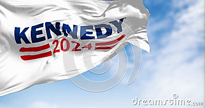 Kennedy 2024 Democratic presidential primaries campaign flag Cartoon Illustration