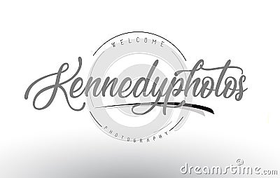 Kennedy Personal Photography Logo Design with Photographer Name. Vector Illustration
