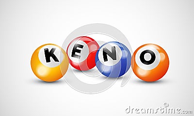 Keno lottery balls numbers for bingo lotto gamble vector poster Vector Illustration