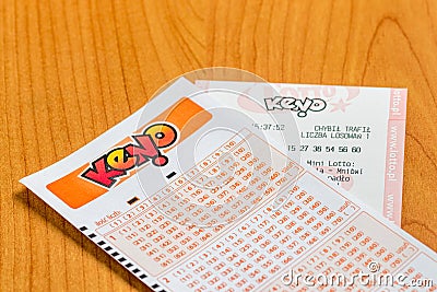 Keno lottery ticket from Polish Lotto Editorial Stock Photo