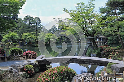 Kenrokuen famous Japanese Garden Kanazawa Japan Stock Photo