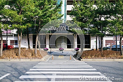 Kensington Resort with crosswalk in Gyeongju, Korea Editorial Stock Photo
