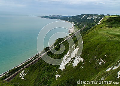 Kent coastline between Dover and Folkestone Stock Photo