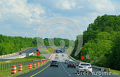 Kent County, Delaware - May 23, 2020 - The view of the traffic on Route 1 towards Dover in the summer Editorial Stock Photo