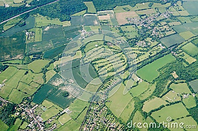 Kent villages, aerial view Editorial Stock Photo