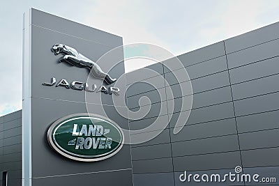 Jaguar Land Rover branding Editorial Stock Photo