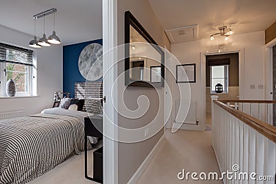 Modern contemporary Bedroom and hallway Editorial Stock Photo