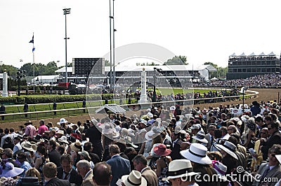 Kentucky Derby Crowd at Churchill Downs in Louisville, Kentucky USA Editorial Stock Photo