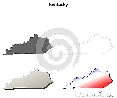 Kentucky outline map set Vector Illustration