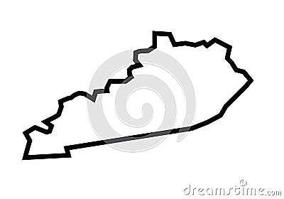 Kentucky outline map state shape Vector Illustration