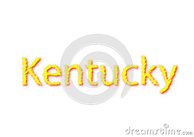 Kentucky written illustration, american state isolated in a whit Cartoon Illustration