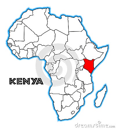 Kenya Africa Map Vector Illustration