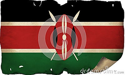 Kenya Flag On Old Paper Stock Photo