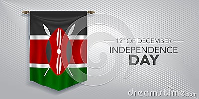 Kenya independence day greeting card, banner, vector illustration Vector Illustration
