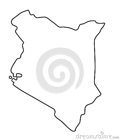 Kenya map outline vector illustration Vector Illustration