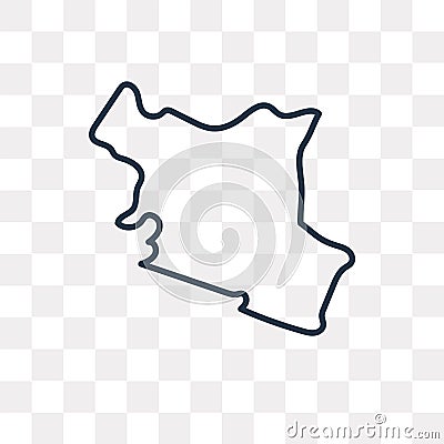 Kenya map vector icon isolated on transparent background, linear Vector Illustration