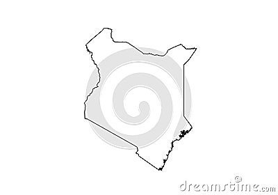 Kenya outline map country shape Vector Illustration