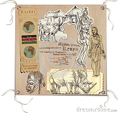 Kenya - Pictures of Life, Vector Illustration