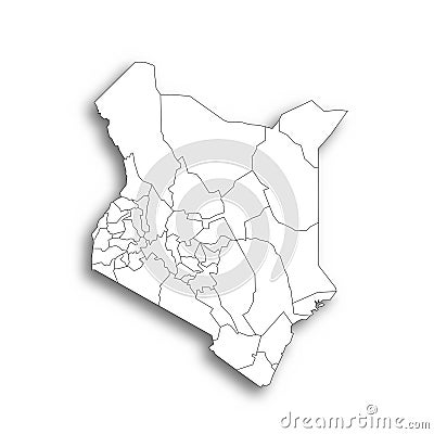 Kenya political map of administrative divisions Vector Illustration