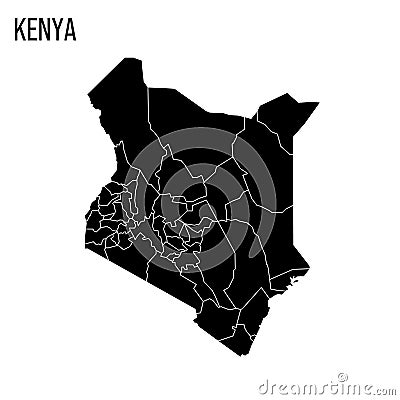 Kenya political map of administrative divisions Stock Photo