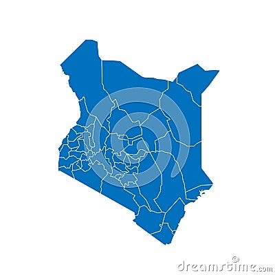 Kenya political map of administrative divisions Stock Photo