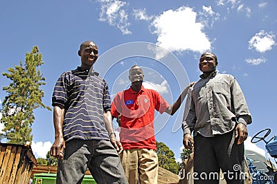 Kenya Red Cross volounteers at Eldoret City in the Rift Valley Editorial Stock Photo