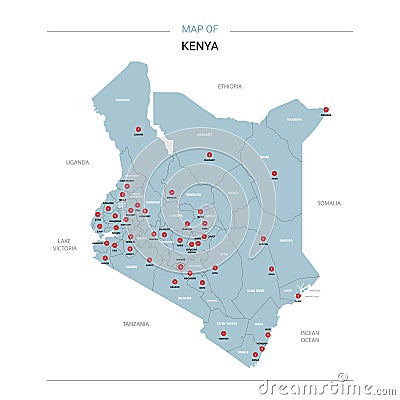 Kenya vector map. Vector Illustration