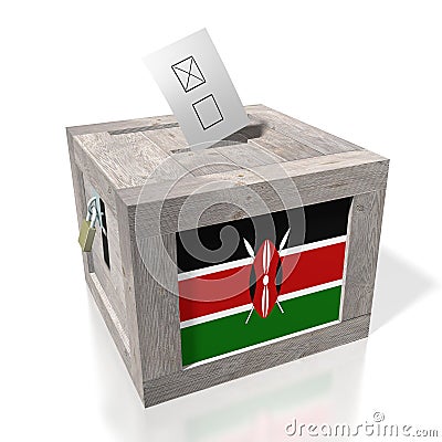 Kenya - wooden ballot box - voting concept Stock Photo