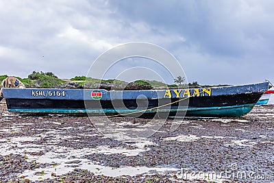 Wooden Boats Seascape Oceanscapes Nature Water of Indian Ocean In Malindi Kilifi County Coastal region Kenya East Africa Travel Editorial Stock Photo