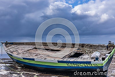 Wooden Boats Seascape Oceanscapes Nature Water of Indian Ocean In Malindi Kilifi County Coastal region Kenya East Africa Travel Editorial Stock Photo