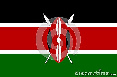 Kenyan national flag. Official flag of Kenya, accurate colors Vector Illustration