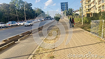 Kenyan roads, Kileleshwa near Arboretum in Nairobi Kenya Editorial Stock Photo