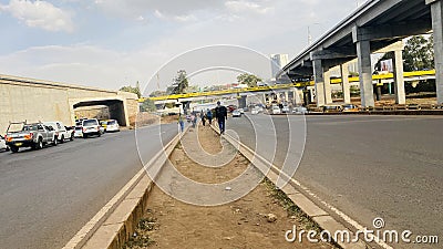 Kenyan roads, road construction and bypass roads in Nairobi Kenya Editorial Stock Photo