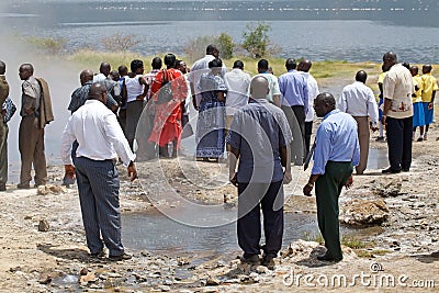 Kenyan tourist at the Lake Baringo, Kenya Editorial Stock Photo