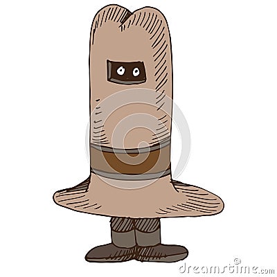 Kept Under Hat Vector Illustration