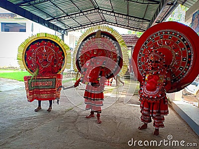 Kerala cultural art form Theyyam Editorial Stock Photo